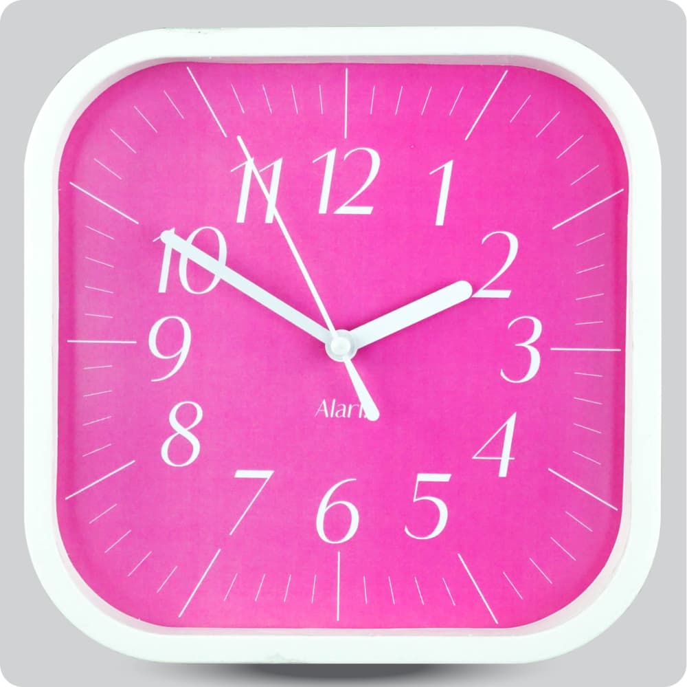 Jam Dinding Analog Polos Minimalis Alari Pink JDALARAL1250-5454MER