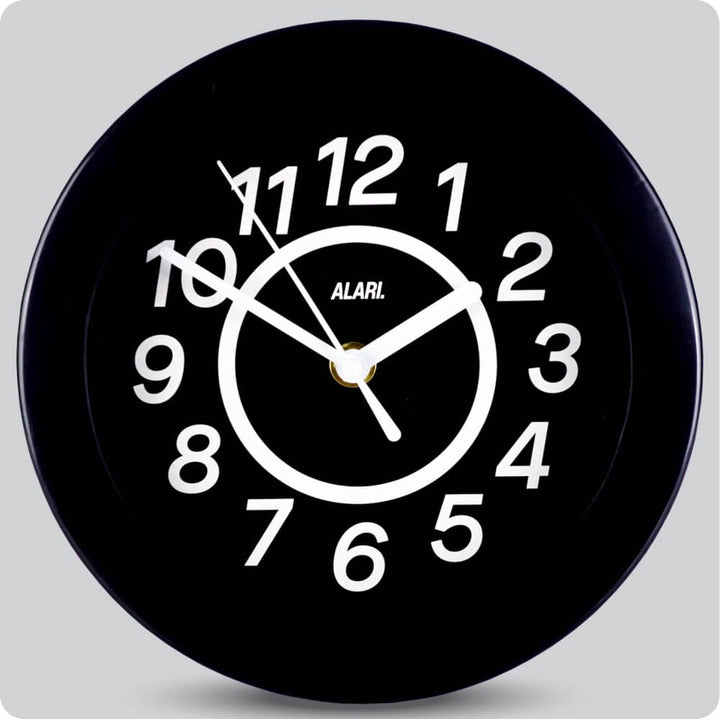 Jam Dinding Analog Polos Minimalis Alari Hitam Putih JDALARAL1181-805HITPUT