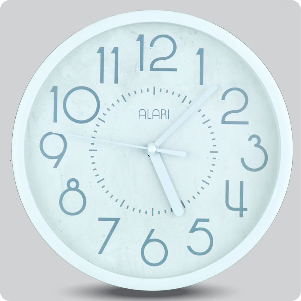 Jam Dinding Analog Polos Minimalis Alari Krem Abu JDALARAL1217-1668ABU