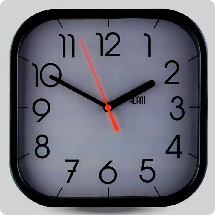 Jam Dinding Analog Polos Minimalis Alari Hitam Abu JDALARAL1236-5454HITABU