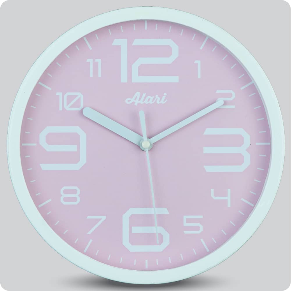 Jam Dinding Analog Polos Minimalis Alari Pink JDALARAL1154PIN
