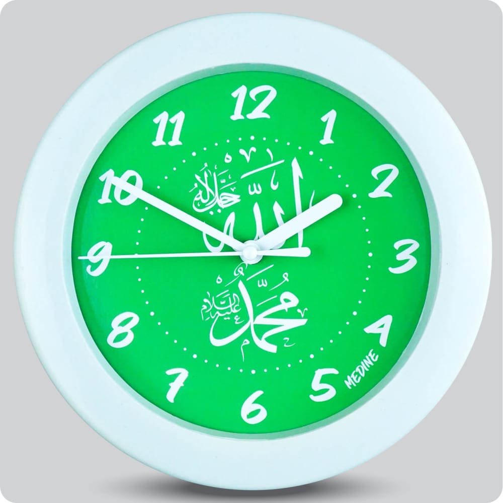 Jam Dinding Analog Kaligrafi Medine Hijau JDMEDIMD1168-805HIJ