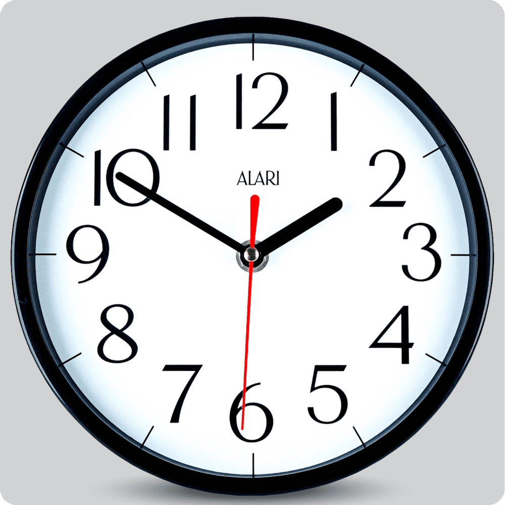 Jam Dinding Analog Polos Minimalis Alari Putih JDALARAL1196-1668PUT