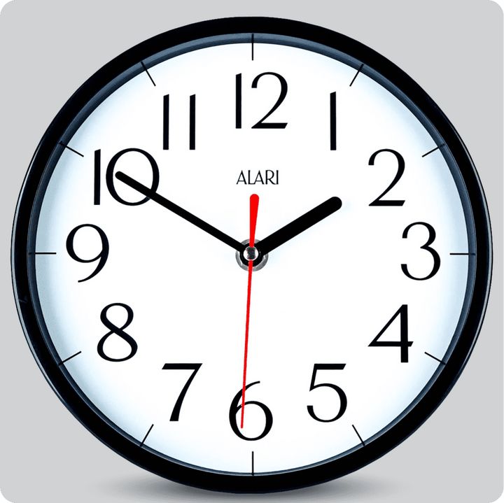 Jam Dinding Analog Polos Minimalis Alari Putih JDALARAL1196-1668PUT