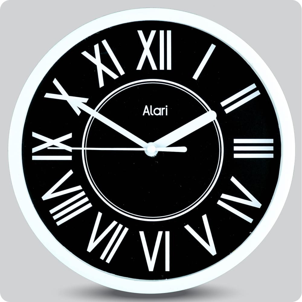 Jam Dinding Analog Polos Minimalis Alari Hitam JDALARAL1214-1668HIT