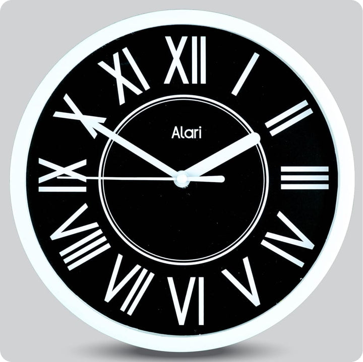 Jam Dinding Analog Polos Minimalis Alari Hitam JDALARAL1214-1668HIT