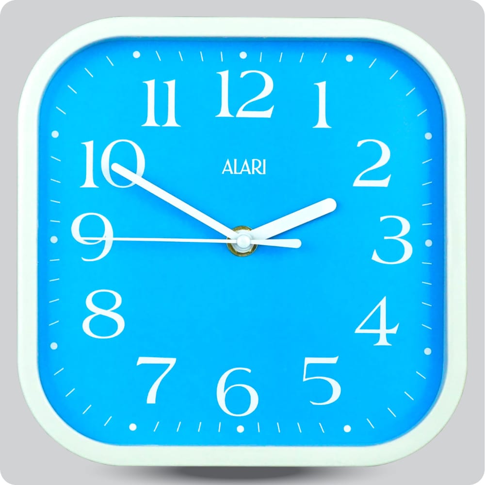 Jam Dinding Analog Polos Minimalis Alari Biru JDALARAL1242-5454BIR