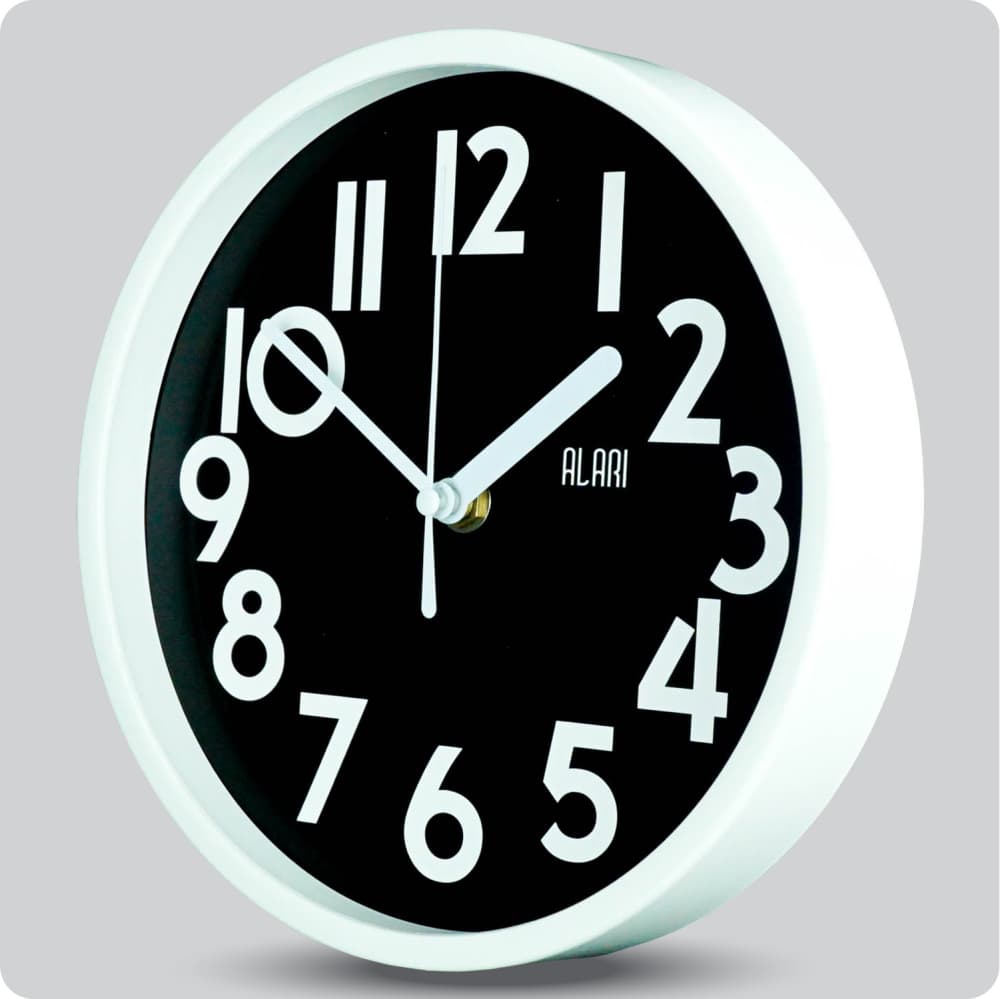 Jam Dinding Analog Polos Minimalis Alari Hitam JDALARAL1249-1668HIT