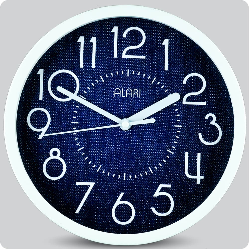 Jam Dinding Analog Polos Minimalis Alari Dark Blue JDALARAL1211-1668DBLU