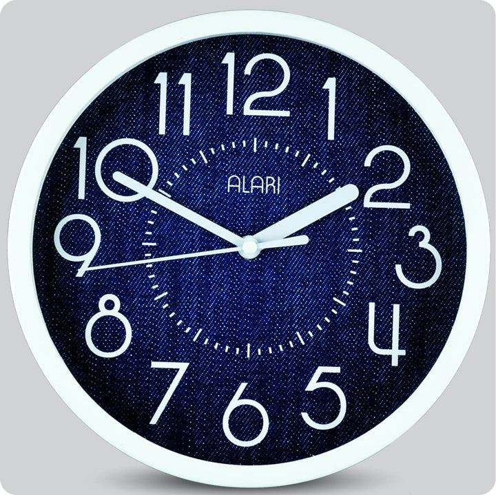 Jam Dinding Analog Polos Minimalis Alari Dark Blue JDALARAL1211-1668DBLU