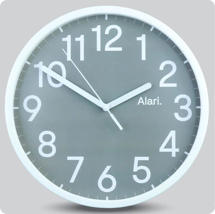 Jam Dinding Analog Polos Minimalis Alari Abu 25 Cm JDALARAL1113-168LABU