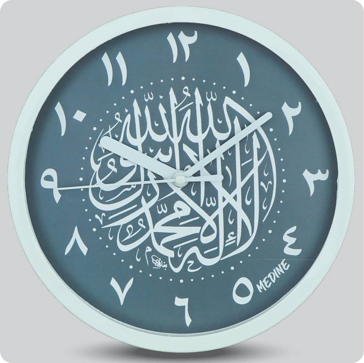 Jam Dinding Analog Kaligrafi Medine Angka Arab Abu-Abu JDMEDIMD1123KMABUAR