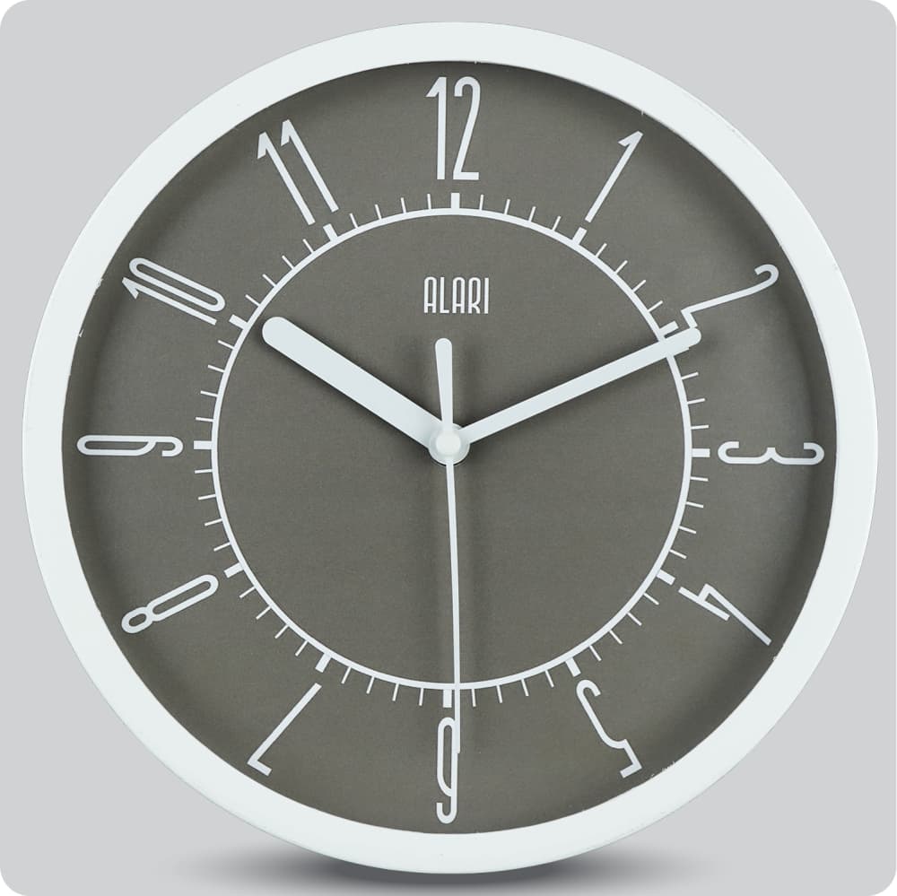 Jam Dinding Analog Polos Minimalis Alari Grey JDALARAL1177GRY