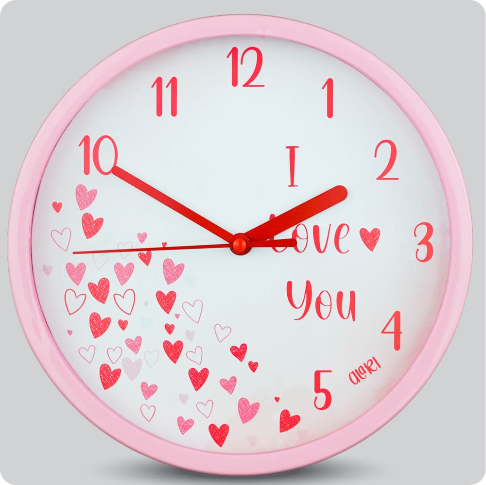 Jam Dinding Analog Bunga Alari I Love You JDALARAL6868BULOVYOU