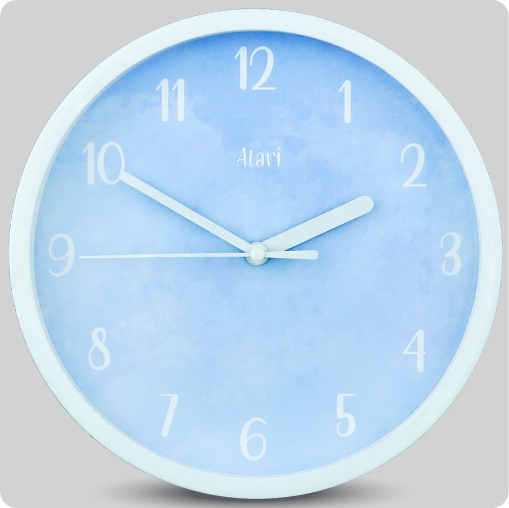 Jam Dinding Analog Bunga Alari Blue JDALARAL6111F3BLU