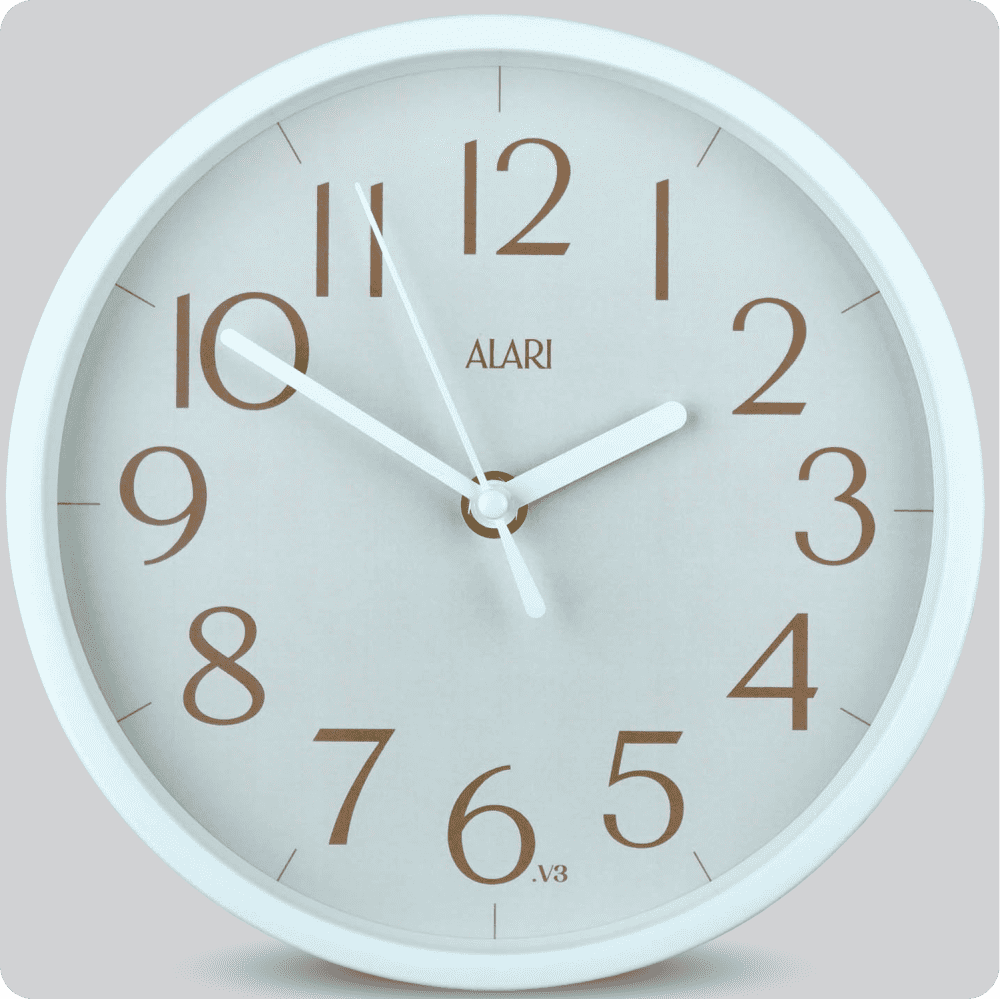 Jam Dinding Analog Polos Minimalis Alari Soft Grey V3 JDALARAL1179-1668GRYV3