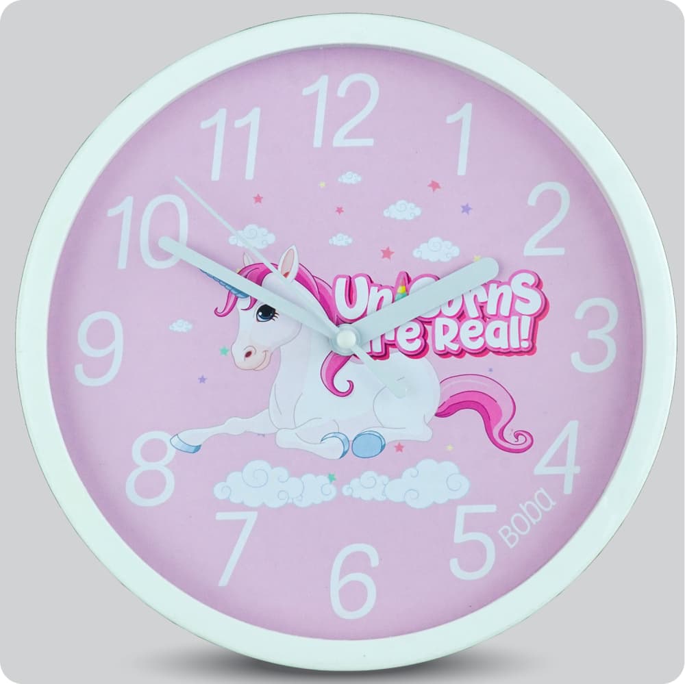 Jam Dinding Analog Karakter Anak Boba Unicorns Are Real JDBOBABB1201-1668UAR