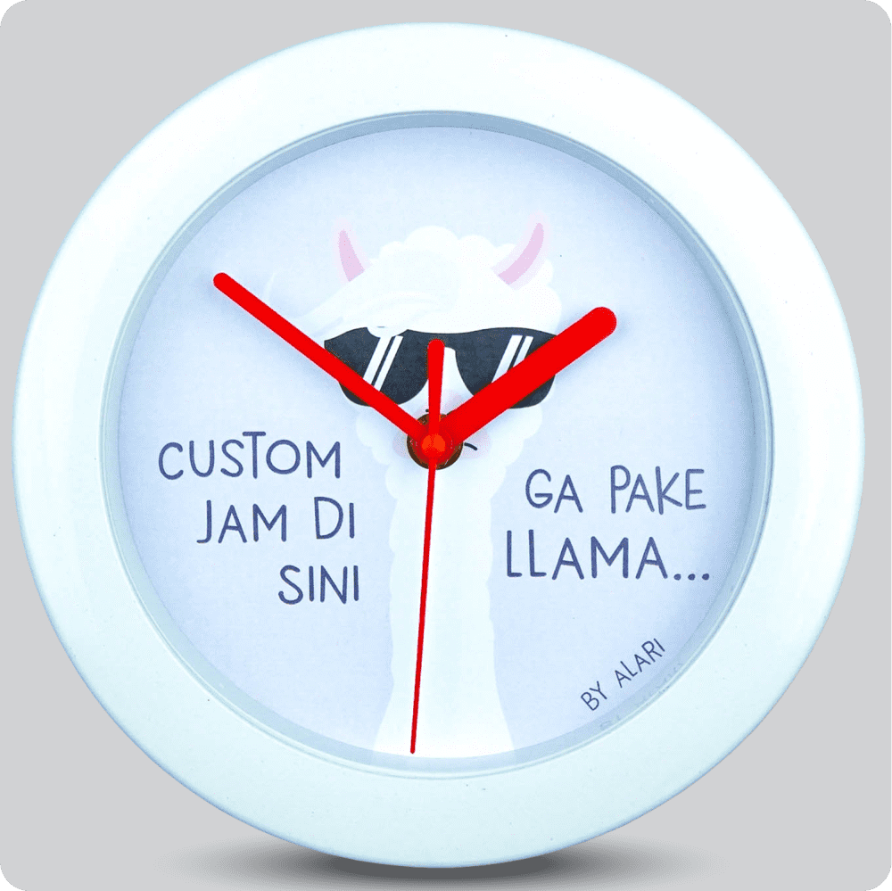 Jam Dinding Analog Custom Alari Putih &amp; Jarum 206-3 Merah MJD 5168S JDALCSTM805-RPUTJMER206-3-M5168S