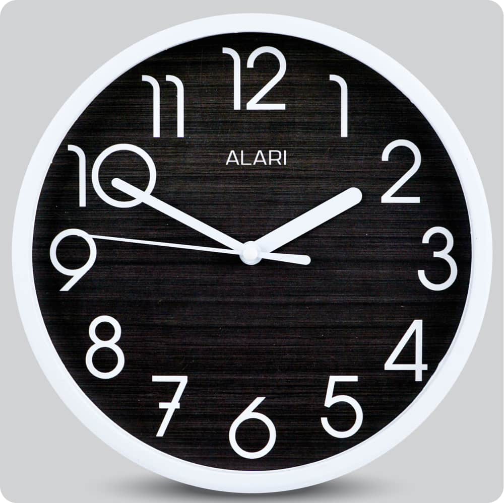 Jam Dinding Analog Polos Minimalis Alari Hitam JDALARAL1288-1668HIT