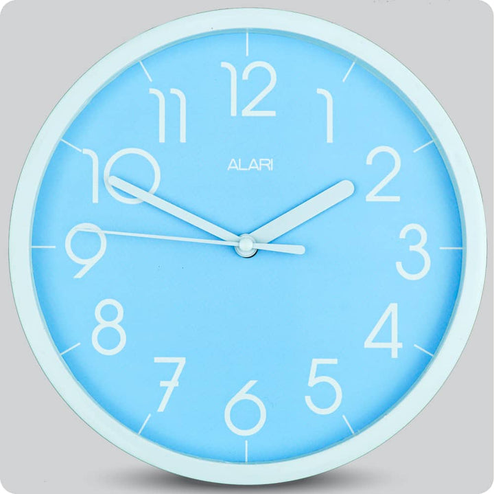 Jam Dinding Analog Polos Minimalis Alari Biru Muda JDALARAL1112BIR