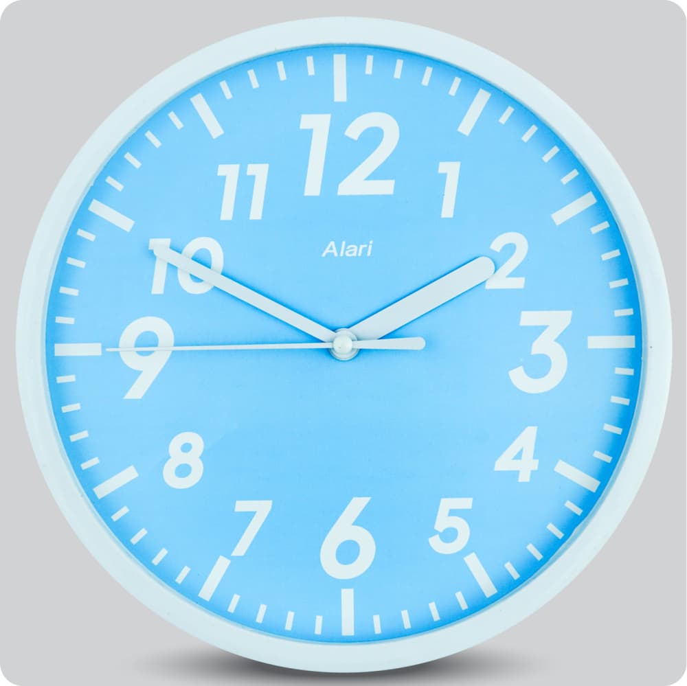 Jam Dinding Analog Polos Minimalis Alari Biru Muda JDALARAL1278-1668BIR