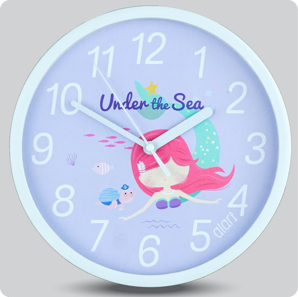 Jam Dinding Analog Karakter Anak Alari Mermaid Penyu JDALARAL1215-1668PEN