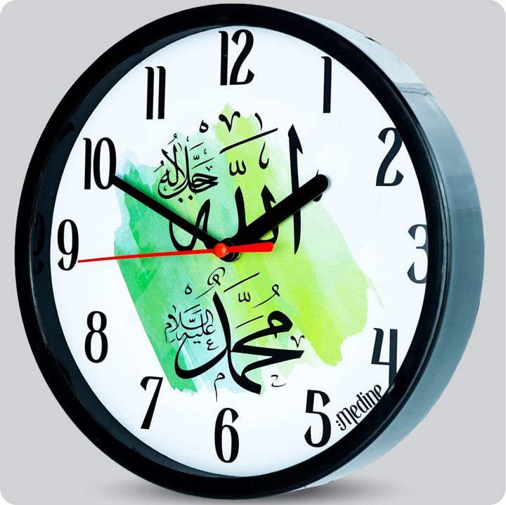 Jam Dinding Analog Kaligrafi Medine Allah Muhamad JDMEDIMD2268KPHALM
