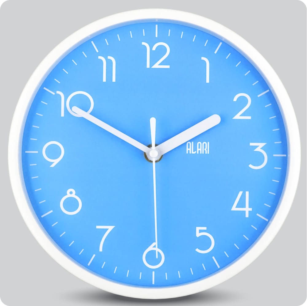Jam Dinding Analog Polos Minimalis Alari Biru JDALARAL1256-1668BIR