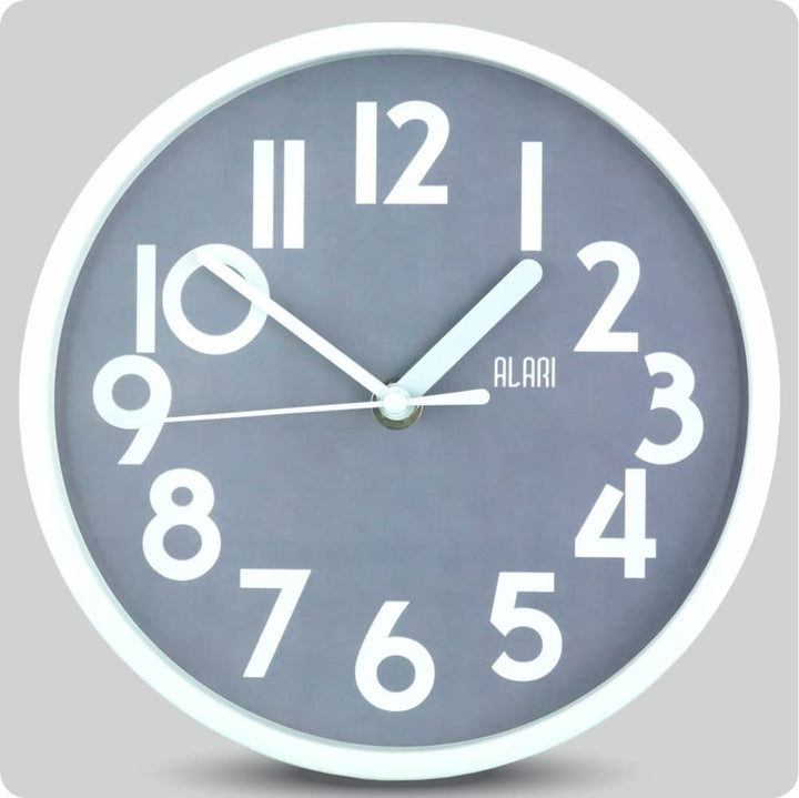 Jam Dinding Analog Polos Minimalis Alari Abu JDALARAL1249-1668ABU