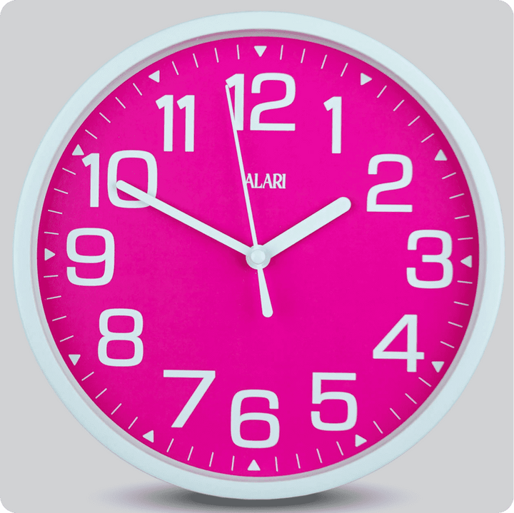 Jam Dinding Analog Polos Minimalis Alari Pink JDALARAL1193-1668PIN