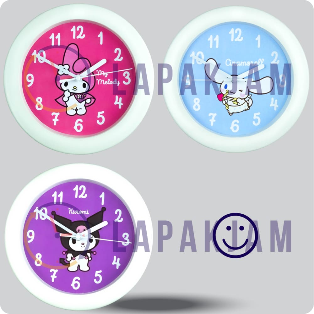 Jam Dinding Analog Karakter Anak Non Kuromi JDNONNN2202-805KUR