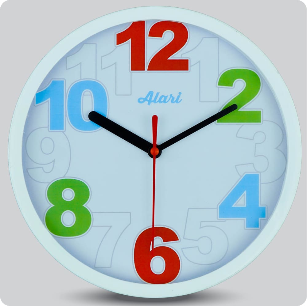 Jam Dinding Analog Polos Minimalis Alari White JDALARAL2133WHI