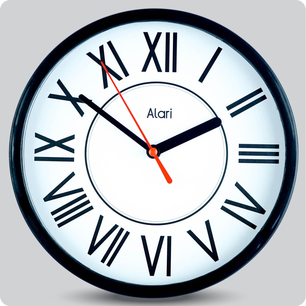 Jam Dinding Analog Polos Minimalis Alari Putih JDALARAL1214-1668PUT