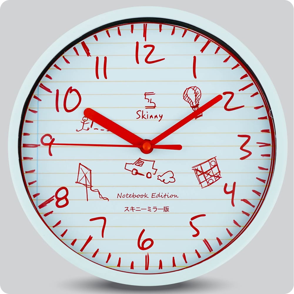 Jam Dinding Analog Polos Minimalis Skinny Red JDSKINNOTESK1189RED