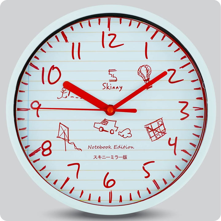 Jam Dinding Analog Polos Minimalis Skinny Red JDSKINNOTESK1189RED