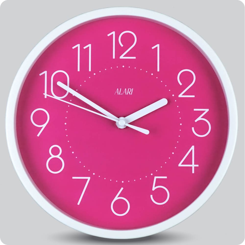 Jam Dinding Analog Polos Minimalis Alari Pink JDALARAL1166-1668PIN