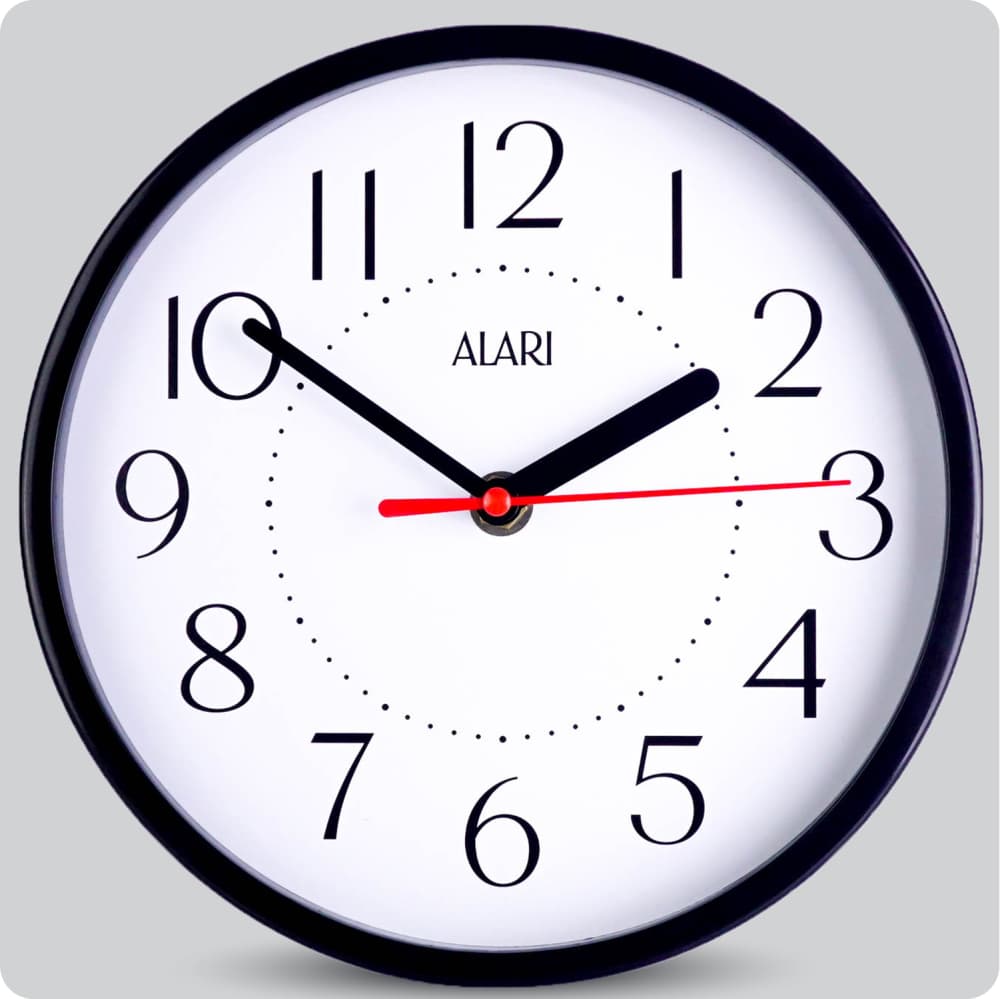 Jam Dinding Analog Polos Minimalis Alari Putih JDALARAL1158-1668PUT