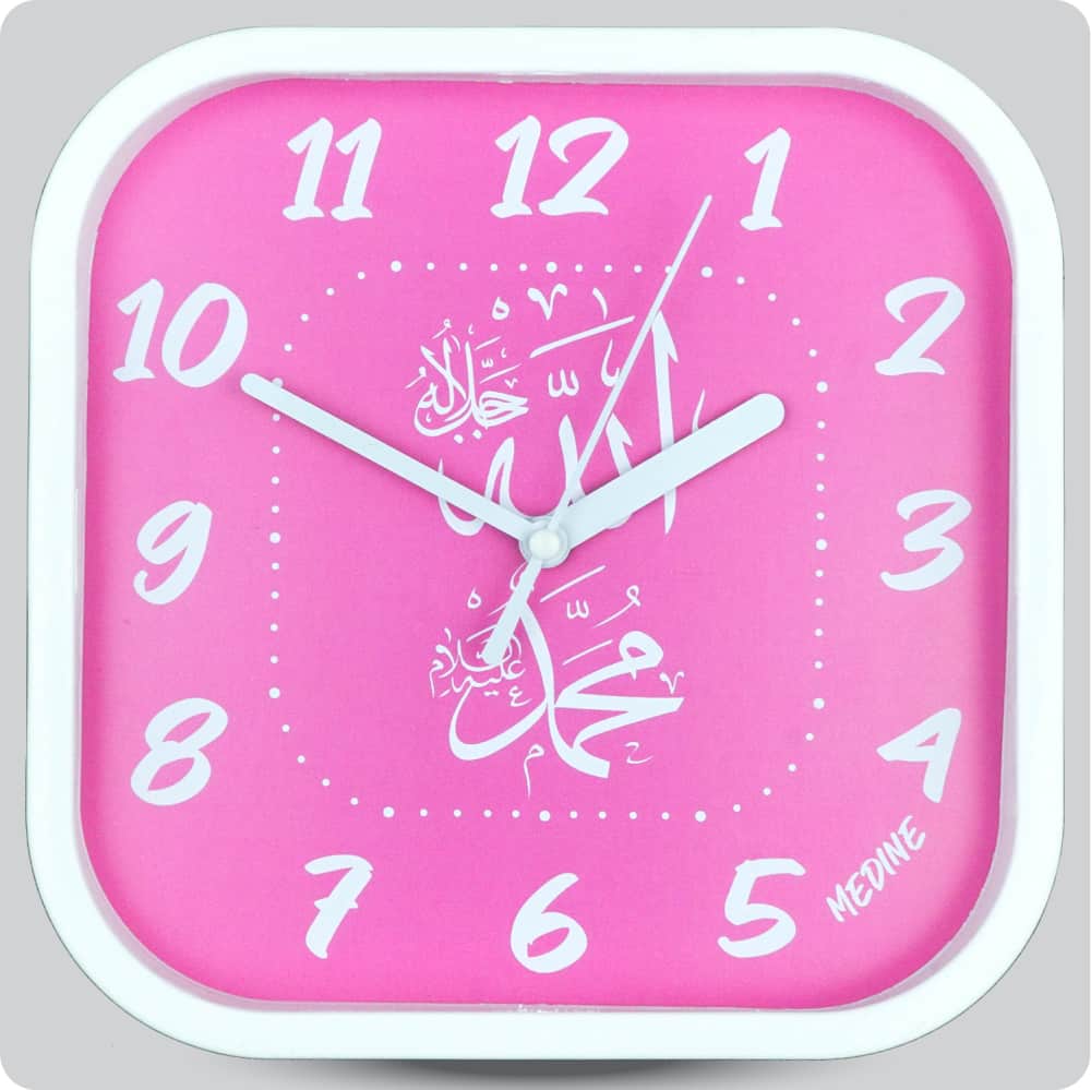 Jam Dinding Analog Kaligrafi Medine Pink JDMEDIMD1168-5454PIN
