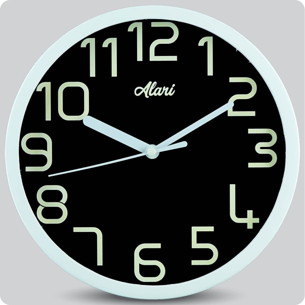 Jam Dinding Analog Polos Minimalis Alari Black JDALARAL1168BLA