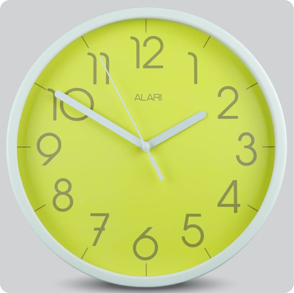 Jam Dinding Analog Polos Minimalis Alari Kuning 25 Cm JDALARAL1112-168LKUN