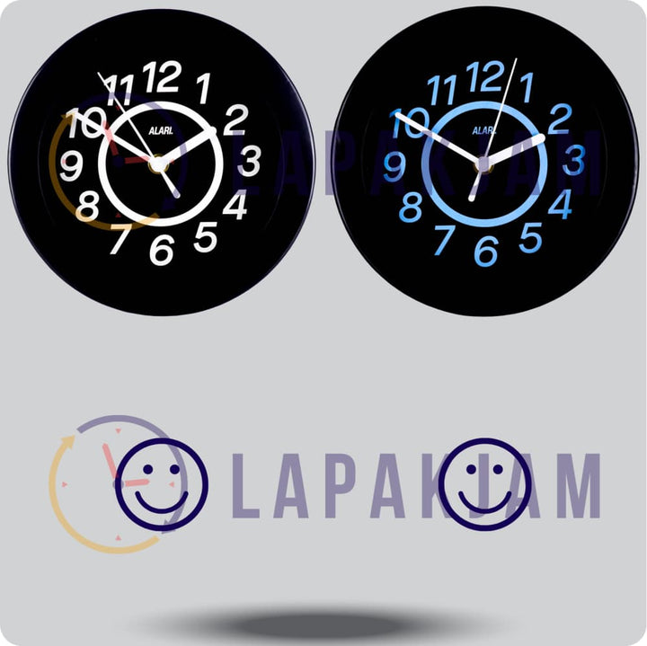 Jam Dinding Analog Polos Minimalis Alari Hitam Biru JDALARAL1181-805HITBIR