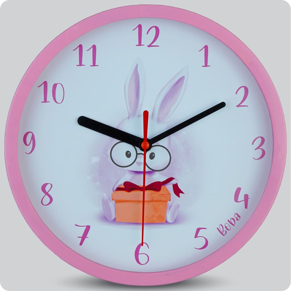 Jam Dinding Analog Animal Boba Rabbit With Gift JDBOBAABB1159RWGI