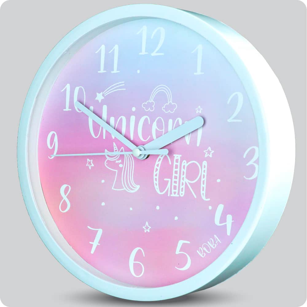Jam Dinding Analog Karakter Anak Boba Unicorn Girl JDBOBABB1129UNI