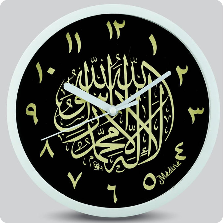 Jam Dinding Analog Kaligrafi Medine Angka Arab Hitam JDMEDIMD1223KMHITAR