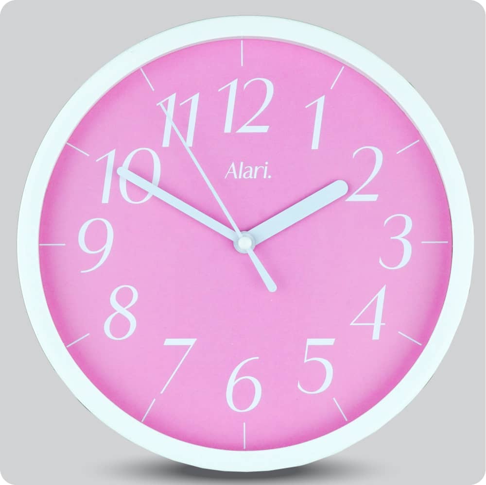 Jam Dinding Analog Polos Minimalis Alari Merah JDALARAL1115-1668MER