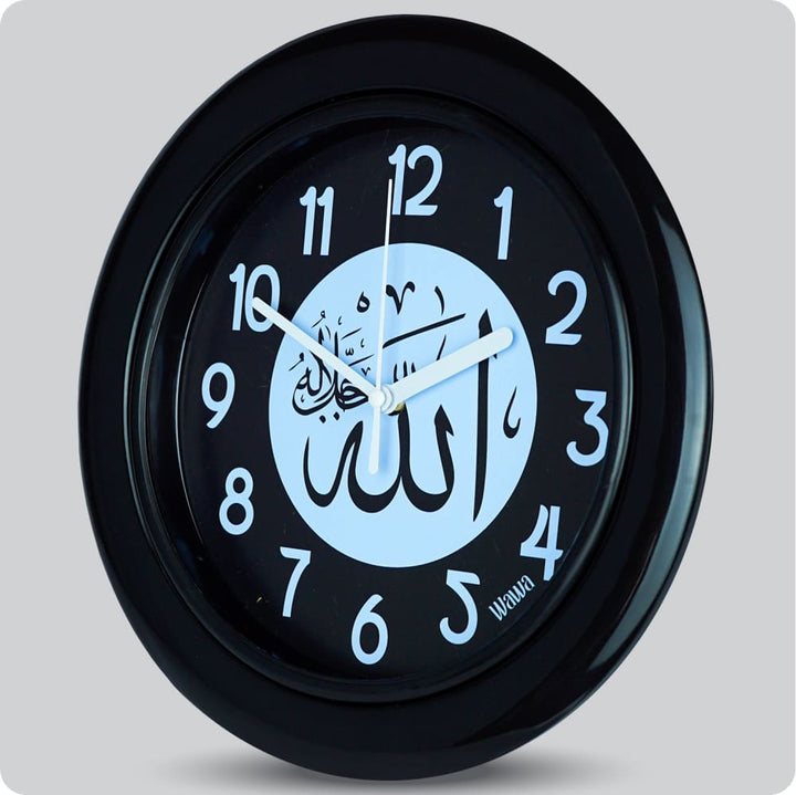 Jam Dinding Analog Kaligrafi Wawa Black Blue JDWAWAWW1181BLABLU
