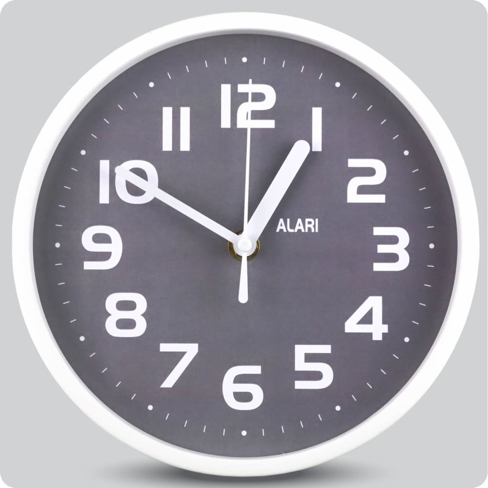 Jam Dinding Analog Polos Minimalis Alari Abu JDALARAL1254-1668ABU