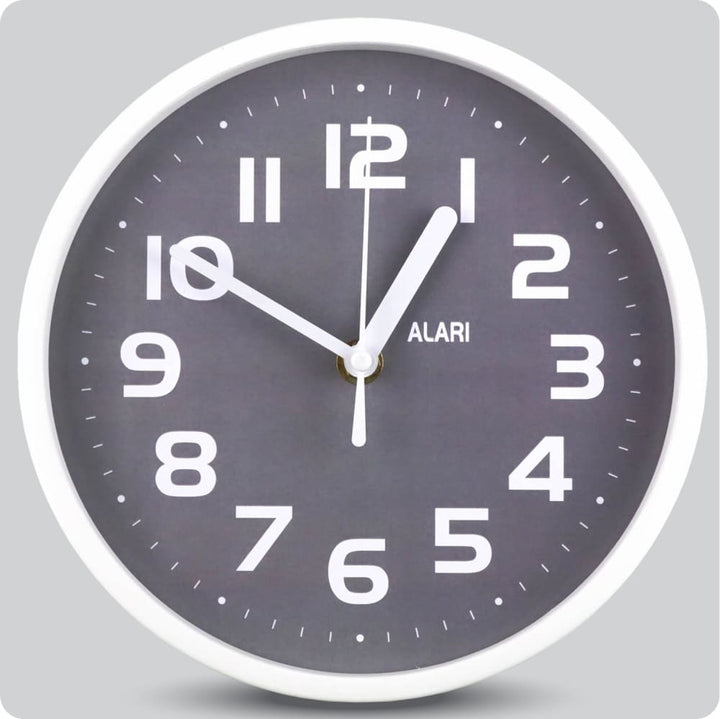 Jam Dinding Analog Polos Minimalis Alari Abu JDALARAL1254-1668ABU