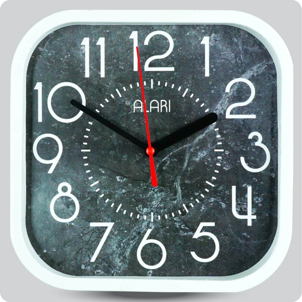 Jam Dinding Analog Polos Minimalis Alari Abu Tua JDALARAL1239-5454ATU