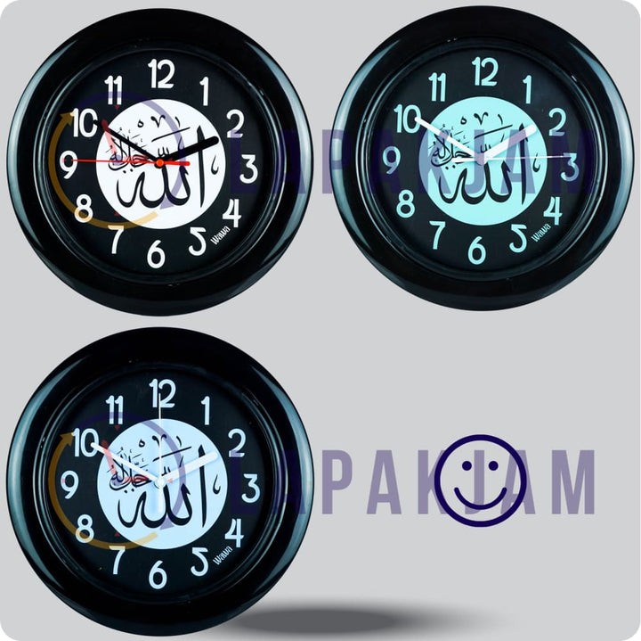 Jam Dinding Analog Kaligrafi Wawa Black Blue JDWAWAWW1181BLABLU